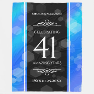 Elegant 41. Blue Topaz Hochzeitstag Fleecedecke
