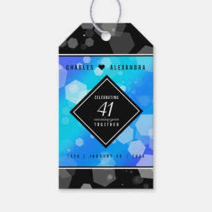 Elegant 41. Blue Topaz Hochzeitstag Geschenkanhänger
