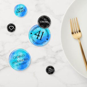 Elegant 41. Blue Topaz Hochzeitstag Konfetti