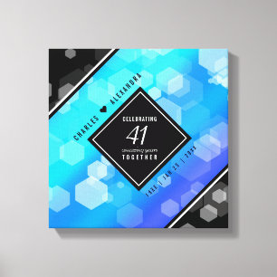 Elegant 41. Blue Topaz Hochzeitstag Leinwanddruck