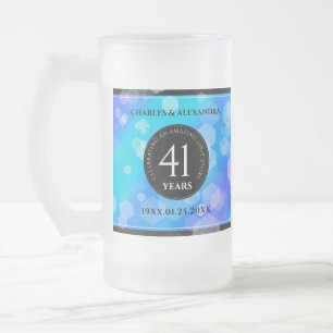 Elegant 41. Blue Topaz Hochzeitstag Mattglas Bierglas