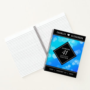 Elegant 41. Blue Topaz Hochzeitstag Notizbuch