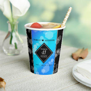 Elegant 41. Blue Topaz Hochzeitstag Pappbecher