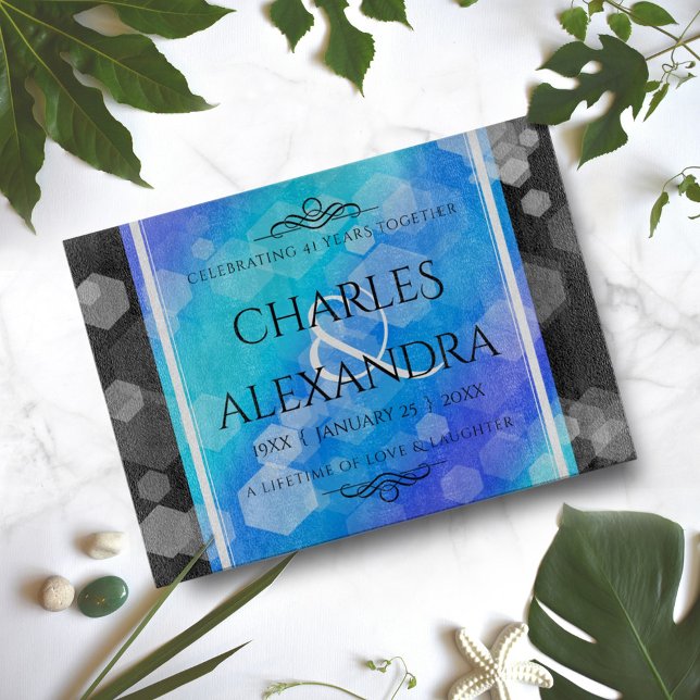 Elegant 41. Blue Topaz Hochzeitstag Schneidebrett (Von Creator hochgeladen)