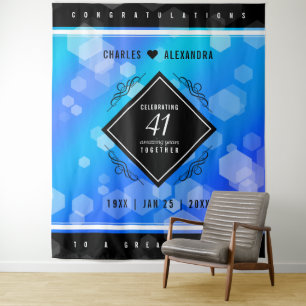 Elegant 41. Blue Topaz Hochzeitstag Wandteppich