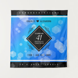 Elegant 41. Blue Topaz Hochzeitstag Wandteppich