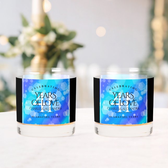 Elegant 41. Blue Topaz Hochzeitstag Whiskyglas (Insitu (Hochzeit))