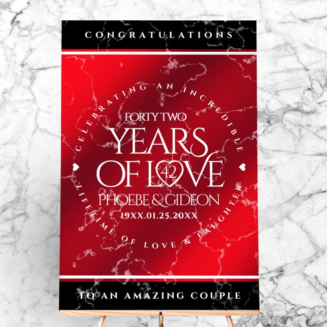 Elegant 42. Jasper Hochzeitstag Acrylschild (Elegant 42nd Jasper Wedding Anniversary Acrylic Sign Cover Photo)