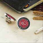 Elegant 42. Jasper Hochzeitstag Anstecknadel<br><div class="desc">Feiern Sie Ihr 42-jähriges Jasper-Hochzeitsjubiläum stilvoll mit diesem Button! Elegante,  weiße Schriften auf einem rustikalen und schwarzen Hintergrund aus Marmor verleihen diesem besondere Anlass eine unvergessliche Touch und einen außergewöhnlichen Meilenstein. Personalisieren Sie die Initialen des Paares und die Ehedaten. Design © W.H. Sim. Weitere Informationen unter zazzle.com/expressionsoccasions</div>