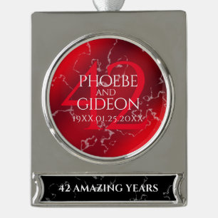 Elegant 42. Jasper Hochzeitstag Banner-Ornament Silber