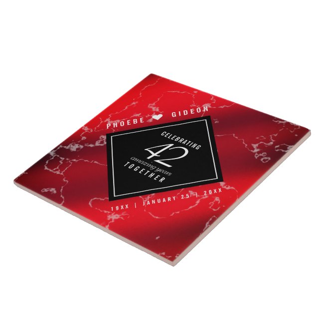 Elegant 42. Jasper Hochzeitstag Fliese (Seite)