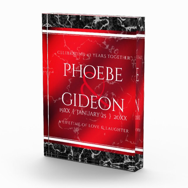 Elegant 42. Jasper Hochzeitstag Fotoblock (Rechts)