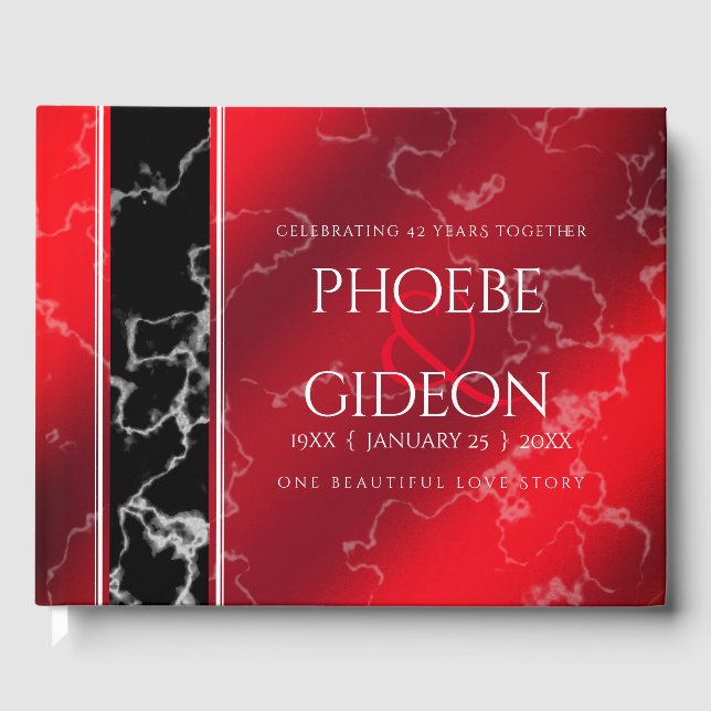 Elegant 42. Jasper Hochzeitstag Gästebuch (Vorderseite)