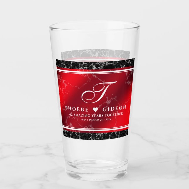 Elegant 42. Jasper Hochzeitstag Glas (Vorderseite)