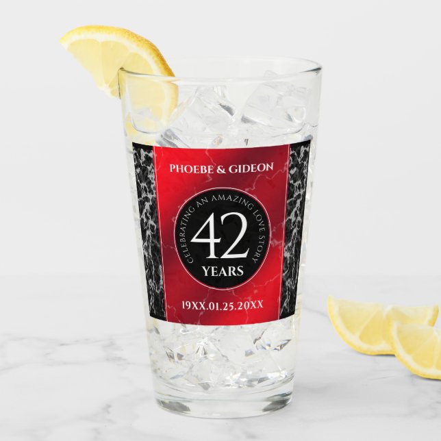 Elegant 42. Jasper Hochzeitstag Glas (Vorderseite Ice)