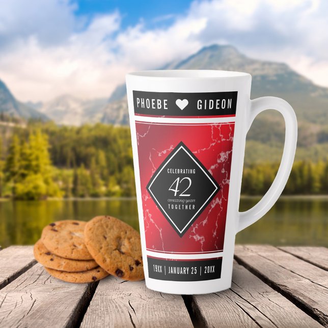 Elegant 42. Jasper Hochzeitstag Milchtasse (42nd Jasper Wedding Anniversary Latte Mug Cover Photo.)