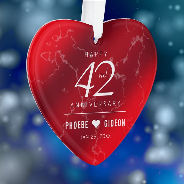 Elegant 42. Jasper Hochzeitstag Ornament (Elegant 42nd Jasper Wedding Anniversary Acrylic Ornament Cover Photo.)