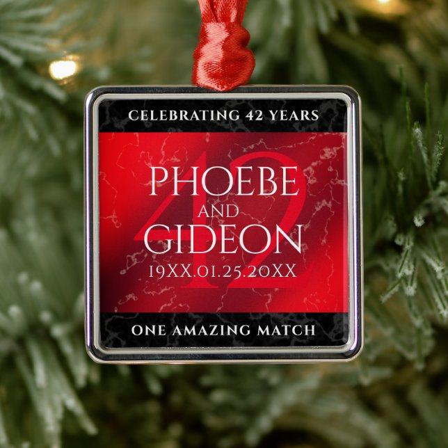 Elegant 42. Jasper Hochzeitstag Ornament Aus Metall (Baum)