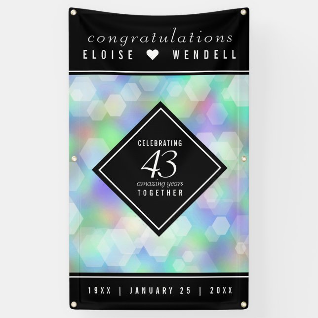 Elegant 43. Opal Hochzeitstag Banner (Vertikal)