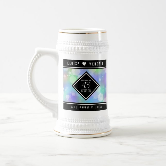 Elegant 43. Opal Hochzeitstag Bierglas (Links)