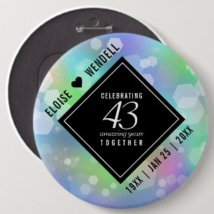 Elegant 43. Opal Hochzeitstag Button