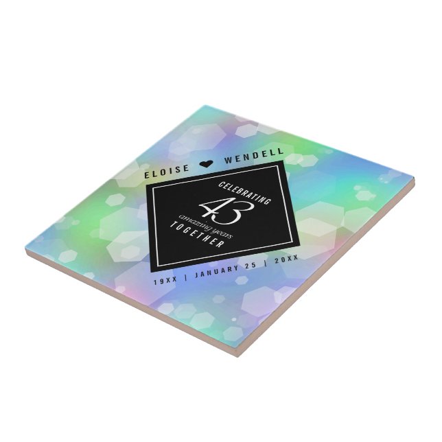 Elegant 43. Opal Hochzeitstag Fliese (Seite)