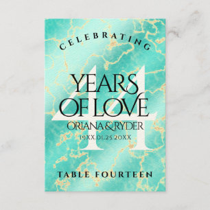 Elegant 44. Hochzeitstag in Türkis Dankeskarte