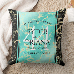 Elegant 44. Hochzeitstag in Türkis Kissen