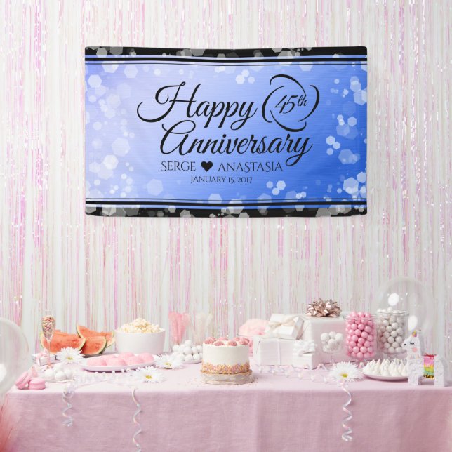 Elegant 45. Sapphire Hochzeit Jahrestag Banner (Party)