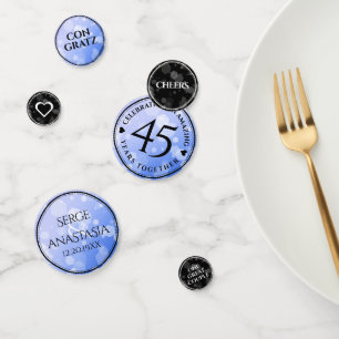 Elegant 45. Sapphire Hochzeit Jahrestag Konfetti