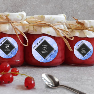 Elegant 45. Sapphire Hochzeit Jahrestag Runder Aufkleber