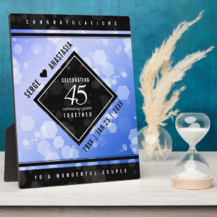Elegant 45. Sapphire Wedding Anniversary Plaque Fotoplatte