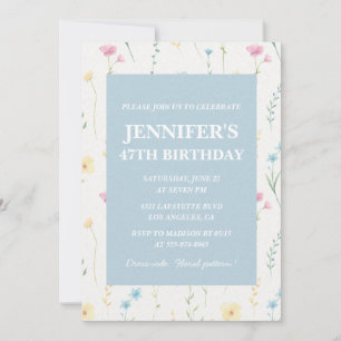 Elegant 47. Geburtstag Einladungen Floral Boho Chi