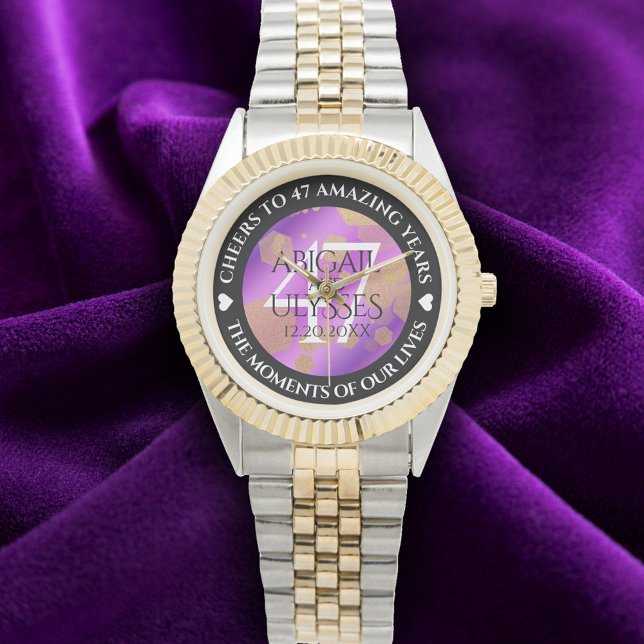 Elegant 47. Geburtstag von Amethyst Armbanduhr (Elegant 47th Amethyst Wedding Anniversary Wristwatch Cover Photo)
