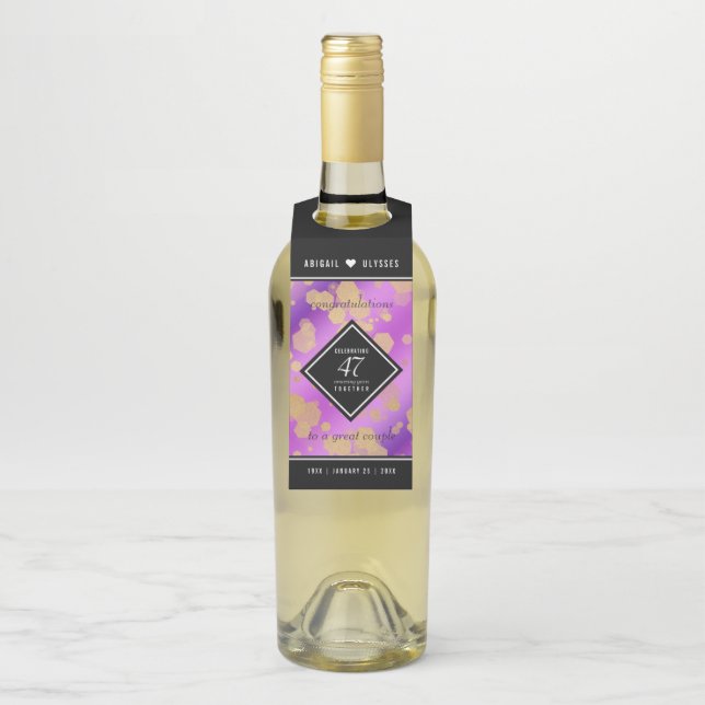 Elegant 47. Geburtstag von Amethyst Flaschenanhänger (Auf Flasche)