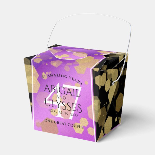 Elegant 47. Geburtstag von Amethyst Geschenkschachtel (Vorderseite)