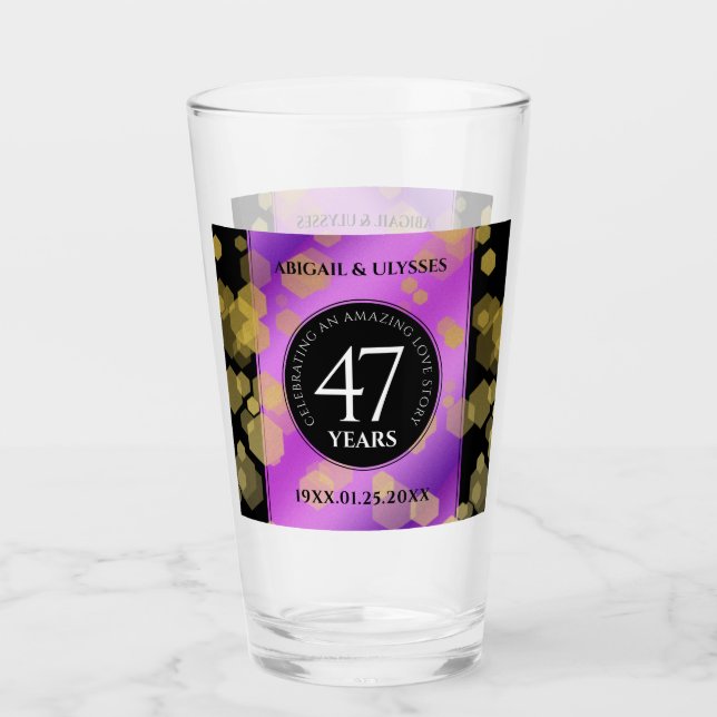 Elegant 47. Geburtstag von Amethyst Glas (Vorderseite)