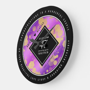 Elegant 47. Geburtstag von Amethyst Große Wanduhr
