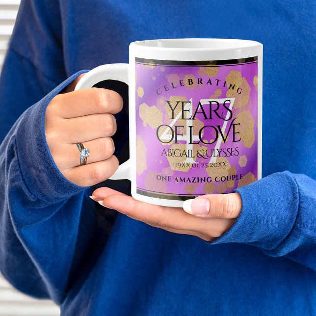 Elegant 47. Geburtstag von Amethyst Jumbo-Tasse (47th Wedding Anniversary Jumbo Coffee Mug Cover Photo.)