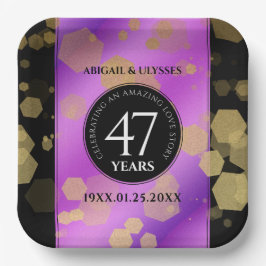 Elegant 47. Geburtstag von Amethyst Pappteller