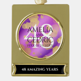 Elegant 48. Geburtstag von Amethyst Banner-Ornament Gold