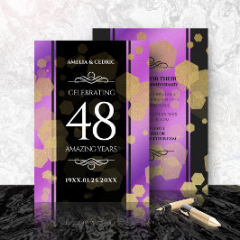 Elegant 48. Geburtstag von Amethyst Einladung