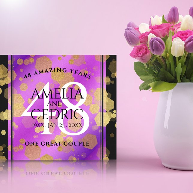 Elegant 48. Geburtstag von Amethyst Leinwanddruck (Elegant 48th Amethyst Wedding Anniversary Wrapped Canvas Cover Photo.)