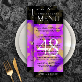 Elegant 48. Geburtstag von Amethyst Menükarte