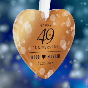 Elegant 49. Kupfer Hochzeit Jahrestag Acryl Ornament