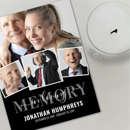 Elegant 4 Foto Beerdigung Dankeskarte