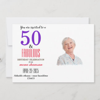 Elegant 50 & Fabulous Birthday Einladung