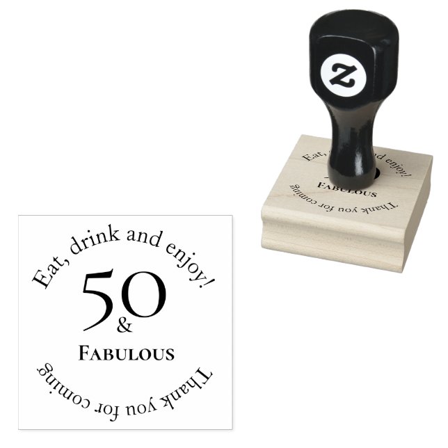 Elegant 50 & Fabulous Black 50. Geburtstag Gummistempel (Stempel)