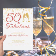 Elegant 50 & Fabulous Gold und Pink Geburtstag