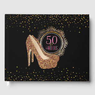 Elegant 50. Geburtstag 50 & Fabulous Black Gold Gästebuch